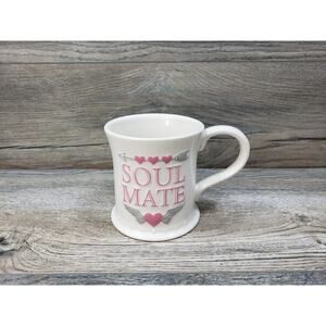 Russ Berrie Soul Mate Pink Hearts Arrow Wings Coffee Mug Cup